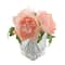 Flora Bunda® 8" Pink Peony Arrangement in Glass Pot